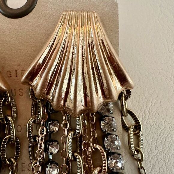 Anthropologie Sea Shell, fringe drop earrings. - Picture 4 of 4